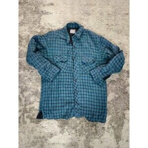 Dickies Mens M Blue Plaid Fleece Shirt Jacket Quilted Lined Flannel